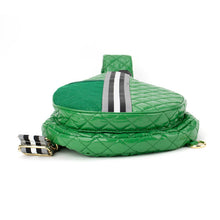 Load image into Gallery viewer, Pickleball Crossbody Sling Bag Green with Navy and White Stripe
