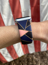 Load image into Gallery viewer, Navy Geometric Silicone Band for Apple Watch
