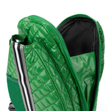 Load image into Gallery viewer, Pickleball Crossbody Sling Bag Green with Navy and White Stripe
