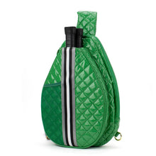 Load image into Gallery viewer, Pickleball Crossbody Sling Bag Green with Navy and White Stripe
