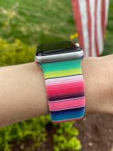 Load image into Gallery viewer, Pink Serape Stripe Silicone Band for Apple Watch
