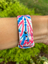 Load image into Gallery viewer, Red, White &amp; Blue Tie Dye Silicone Band for Apple Watch
