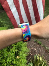 Load image into Gallery viewer, Small Blue Swirl Tie Dye Silicone Band for Apple Watch
