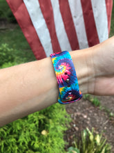 Load image into Gallery viewer, Small Blue Swirl Tie Dye Silicone Band for Apple Watch
