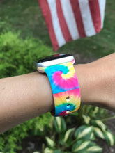 Load image into Gallery viewer, Small Yellow  Swirl Tie Dye Silicone Band for Apple Watch
