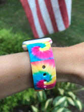 Load image into Gallery viewer, Small Yellow  Swirl Tie Dye Silicone Band for Apple Watch
