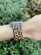 Load image into Gallery viewer, Brown &amp; Black Cheetah Silicone Band for Apple Watch
